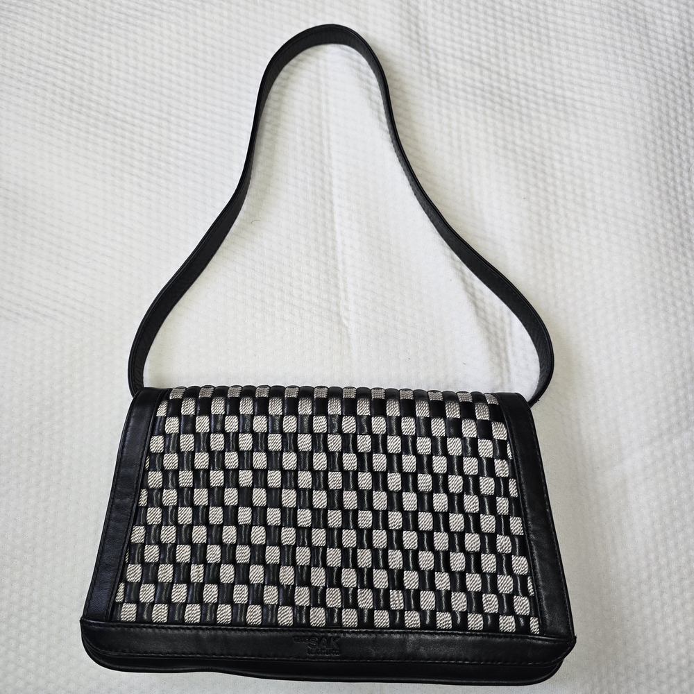 The Sak Navy and White Checkered Shoulder Bag